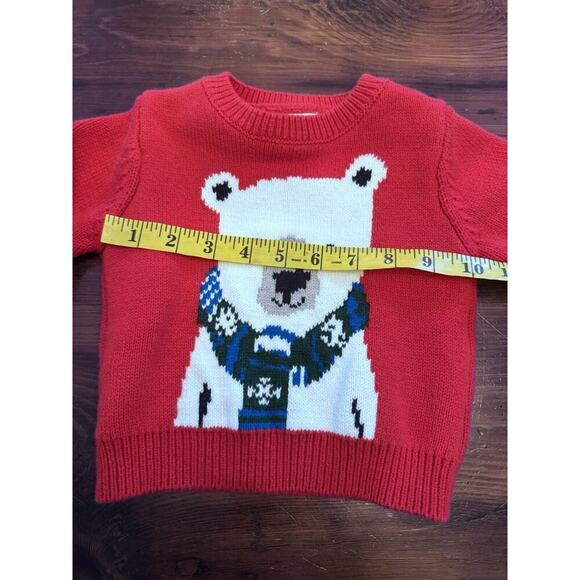 Hatley Holiday Bear Crew Neck Knit Sweater Red Baby Size 9-12 Months - Picture 4 of 10